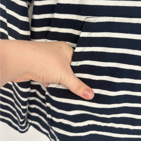 J. Crew Funnelneck Pullover in Striped Mariner Cloth Navy and White - Picture 4 of 9